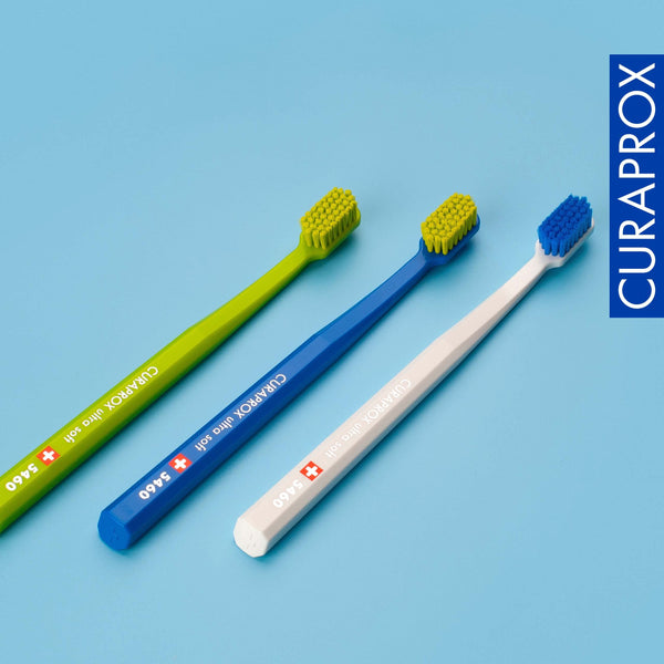 Curaprox 5460 Ultra Soft Manual Toothbrush for Sensitive Teeth and Gums - Gentle & Effective Plaque Removal