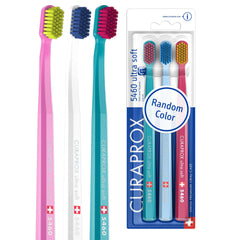 Curaprox 5460 Ultra Soft Manual Toothbrush for Sensitive Teeth and Gums - Gentle & Effective Plaque Removal