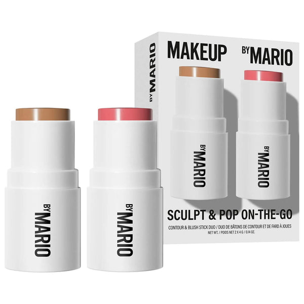 Mario Mini Sculpt & Pop On-The-Go Contour and Blush Makeup Set - Limited Edition, Cruelty-Free, Portable Cosmetics for Natural Look