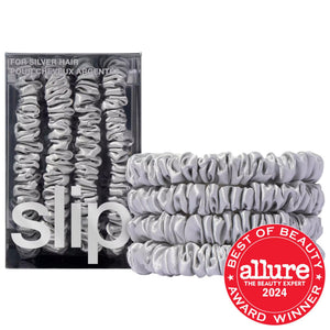 Slip Slipsilk Skinny Scrunchies - 4 Pack Pure Silk Hair Accessories for Anti-Crease Hair Ties